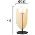 lampada da tavolo fedora altezza 42 cm color oro metallo/vetro