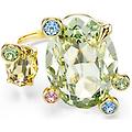 anello aperto gema taglio misto multicolore placcato color oro 55