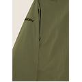 bomber in nylon navetta con zip e dettagli in costina rigata oil green donna large