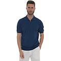 polo mezza zip manica corta bluette