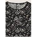 t-shirt in viscosa animalier con spacchi dotati di zip black zebra animalier donna extra large