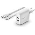 Belkin Caricabatterie 2 Porte Usba Cavo Usb A A Ligh 1m Bianco