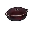 casseruola bombata ovale in ghisa smaltata per induzione linea tuscany con coperchio diam. 27x33cm