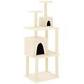 - albero per gatti con tiragraffi in sisal crema 167 cm