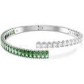bracciale rigido matrix taglio misto verde placcato rodio s