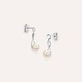 orecchini pendenti gold pearls oro bianco perla d'acqua dolce diamante collezione gold pearls oro