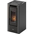 stufa a pellet eliott 6 5. 5 kw antracite acciaio e ghisa