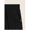 pantaloni cropped fit a carota in popeline elasticizzato nero donna small
