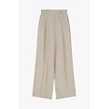 pantaloni ampi con vita alta e spilla