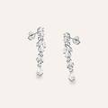 orecchini pendenti silver elegance argento rodiato cubic zirconia collezione silver elegance bianco