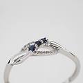 anello fantasia charlotte oro bianco zaffiro diamante collezione charlotte misura 48 oro bianco