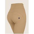 pantaloni push up wr. up super flare vita alta in similpelle irish cream donna small