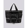borsa shopper in denim con borchie
