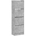 - scarpiera 4 cassetti ribaltabili grigio cemento 60x34x187 5 cm