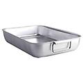 rostiera inox (48 5x30x8 5cm) angoli tondi maniglie snodate professional silver alma15145