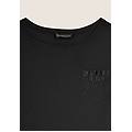 t-shirt manica corta con strass a forma di taschino nero donna extra small
