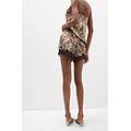 pantaloncini in raso di viscosa animalier simply iconic donna stampa taglia s