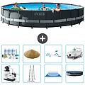 - piscina fuori terra in giro 610x122 cm grigio include accessori coordinati a2919