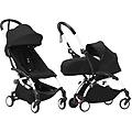 duo passeggino yoyo³ con kit 0+ e 6+ black white