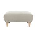 pouf poggiapiedi in tessuto ciniglia beige e legno chiaro l75 cm bastille