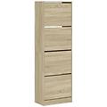 - scarpiera 4 cassetti ribaltabili rovere sonoma 60x34x187 5 cm