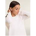 felpa donna girocollo in tessuto tecnico a micro-trecce white sand donna extra large