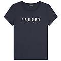 Freddy T Shirt In Jersey Con Logo Oro Chiaro Sul Fronte