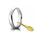 fede nuziale comoda 4 mm oro bianco con diamante