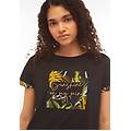 t-shirt da donna in jersey modal con grafiche tropical black -b&w allover flower donna extra