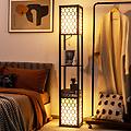lampada a stelo e scaffale moderno con interruttore a pedale e a catena doppia lampada con 2 ripiani