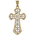ciondolo croce oro giallo bianco gl101386