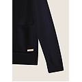 maglia in tricot con zip e cappuccio lavorato a trecce nero donna medium