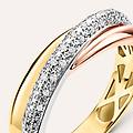 anello fascia sophia oro tricolore giallo / bianco / rosa diamante collezione sophia misura 56 oro