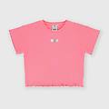 t-shirt in costina da bambina rosa taglia 6