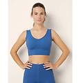 top sportivo super stretch coppe leggermente imbottite fitness lux / blu avio / l blu avio
