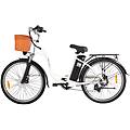 dyu. c6 bicicletta elettrica 26 350w 36v 40km bianco bici da citta ritiro gratis