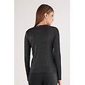 cardigan a costine in cotone lam&egrave; donna nero taglia m