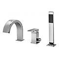miscelatore bordo vasca con bocca a cascata 3 fori serie elle el040cr cromato ottone