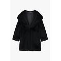 cappotto lungo effetto pelliccia collo ampio
