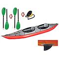 canoa gonfiabile swing 2 rosso con pinna 043911-r (5c/11c) + 2 pagaie touring-2 div. in 2 parti +