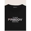 t-shirt comfort fit con logo e slogan "time shine" nero donna small