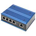 switch di rete gigabit ethernet 5 porte montaggio su din rail morsettiera senza ventole nero/blu