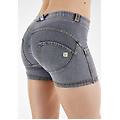 shorts push up wr. up sostenibili in jersey effetto denim gray jeans-yellow seams donna extra large