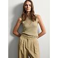 - tank top in maglia traforata beige con lurex donna beige chiaro taglia m