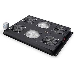 digitus kit 4 ventole con termostato 12. 8 metri cubi circolazione d'aria colore nero ral 9005 per armadi