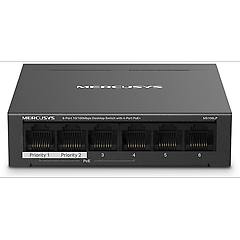 Mercusys Switch Desktop 6 Porte 10-100mbps 4 Porte Poe Metallo