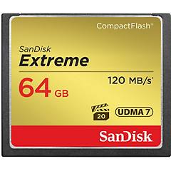 Sandisk Extreme 64 Gb Udma7 Compactflash Card Black/gold