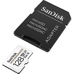 sandisk high endurance microsdhc 128 gb classe 10 u3 v30 uhs i adattatore sd