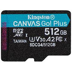 kingston technology microsdxc 512 gb canvas go plus gen4 200r a2 u3 singola senza adp
