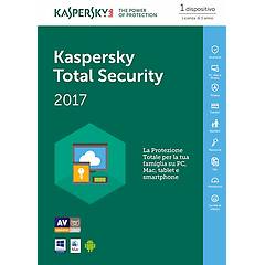 Kaspersky Total Security 2017 Per Pc-mac-android 1 User 1 Anno